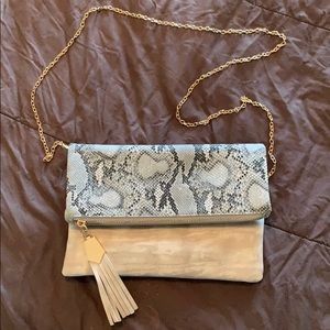 Cross body snack skin bag or clutch